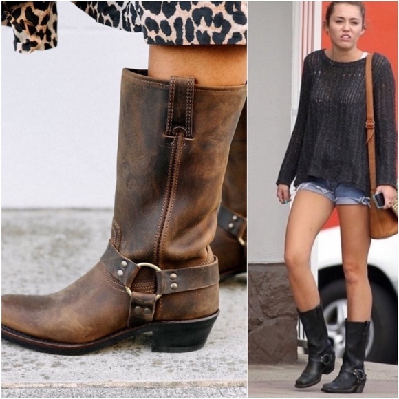 FRYE harness boots rustic brown size 6.5